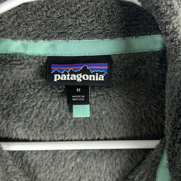 Patagonia Women's Grey Blue Jacket Tool Snap T Fleece Pullover- Size Medium - Picture 7 of 9